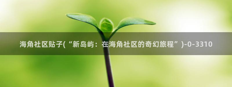 海角1社区：海角社区贴子(“新岛屿：在海角社区的奇幻旅程”)