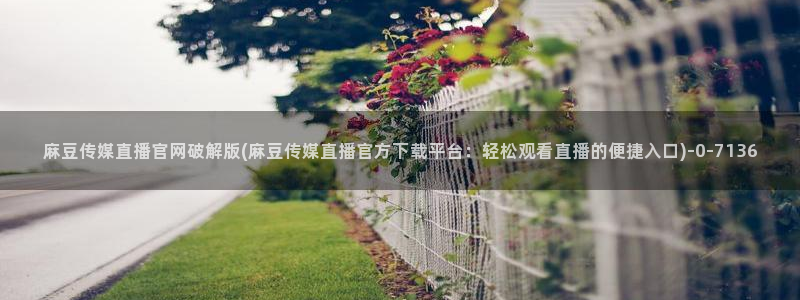 麻豆传媒官网女主：麻豆传媒直播官网破解版(麻豆传媒直播官方下载平台：轻松观看直播的便捷入口)