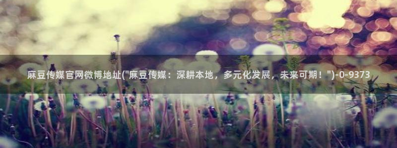 麻豆传媒官网www：麻豆传媒官网微博地址(\